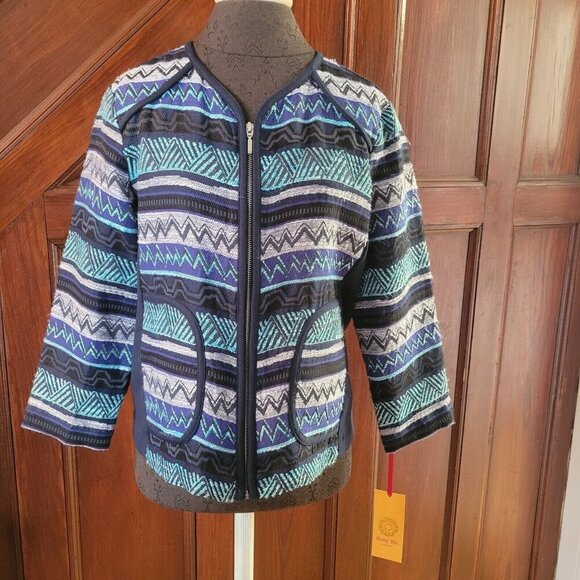 Ruby Rd. NAVAJO BLUES Womens TOP 8 NEW Shirt Jacket NWT - Picture 2 of 7